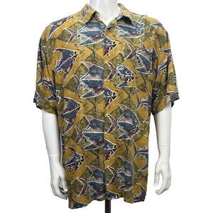 Vintage Hawaiian Shirt XL Tropical Fish Aloha ME Sport Rayon Vacation Cruisewear